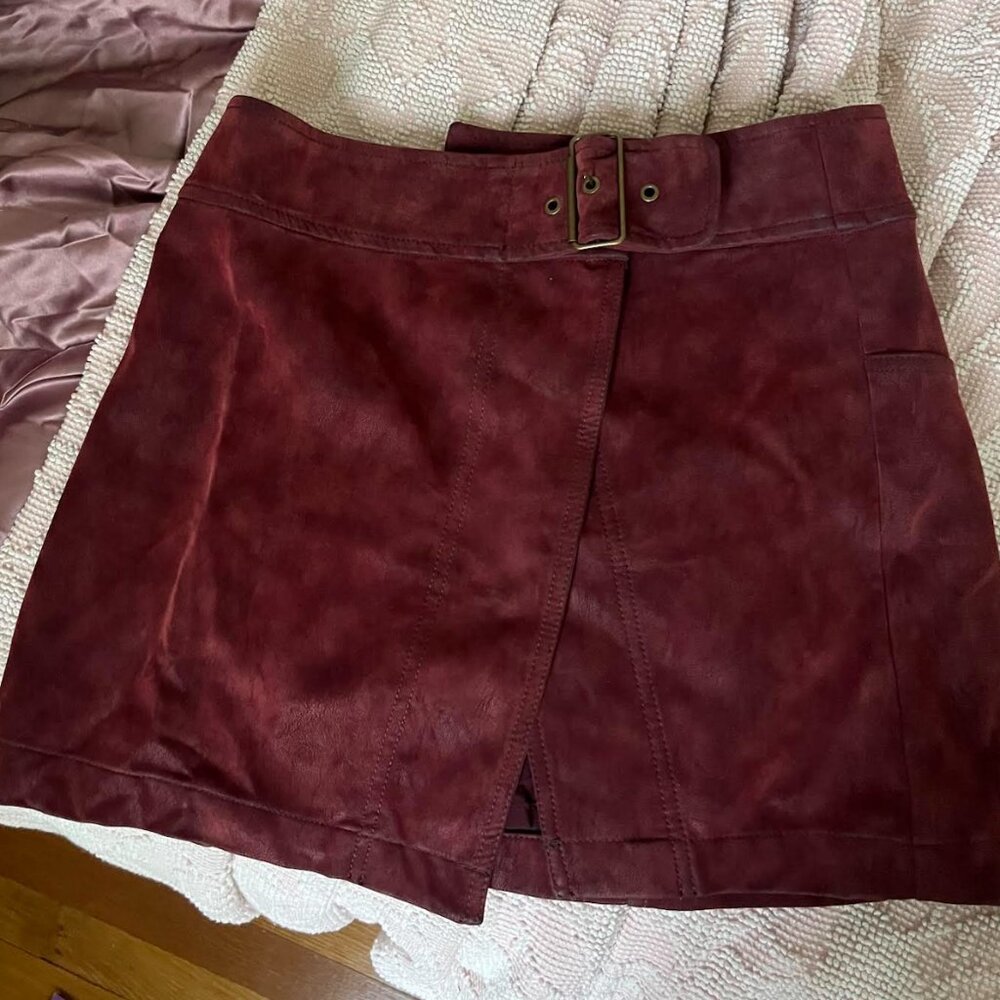 Free People Ari Wrap Skirt in "Wine" Size 4